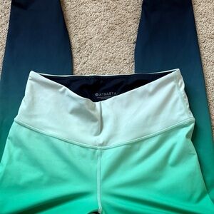 Athleta Gradient Leggings in Green and Blue